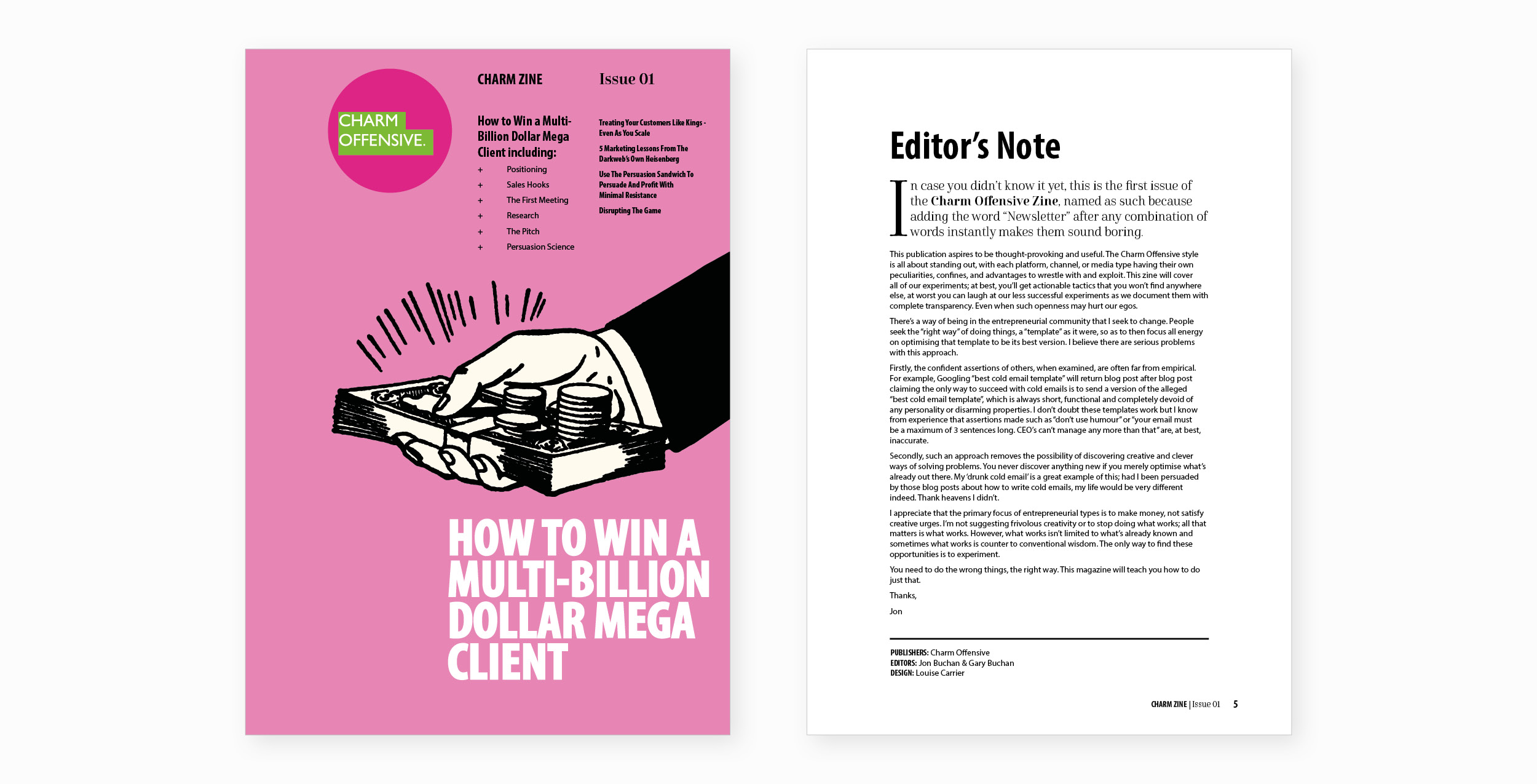 Front Cover and Typographic Treatment of the Editor's Note