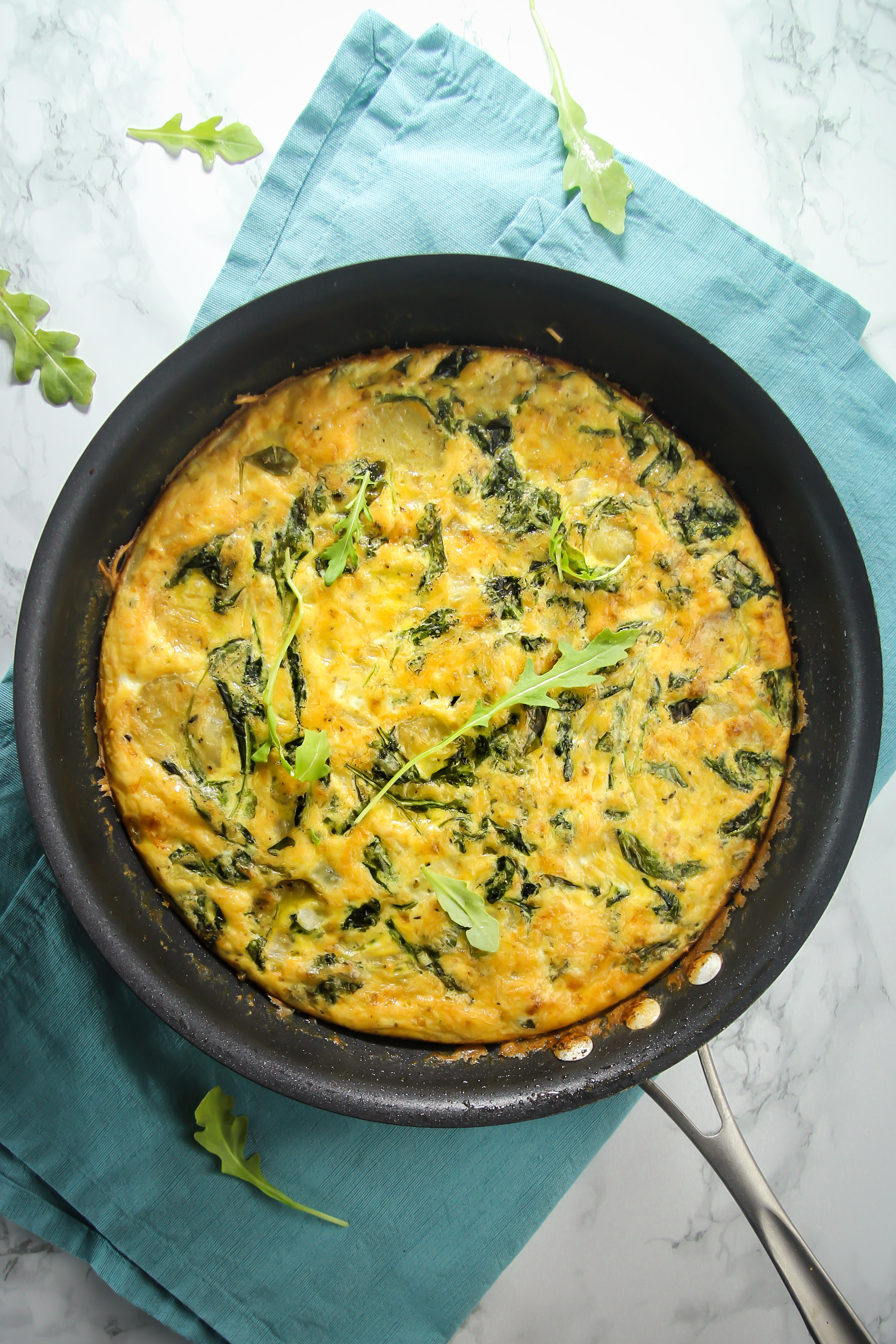 Frittata with spring greens and potatoes