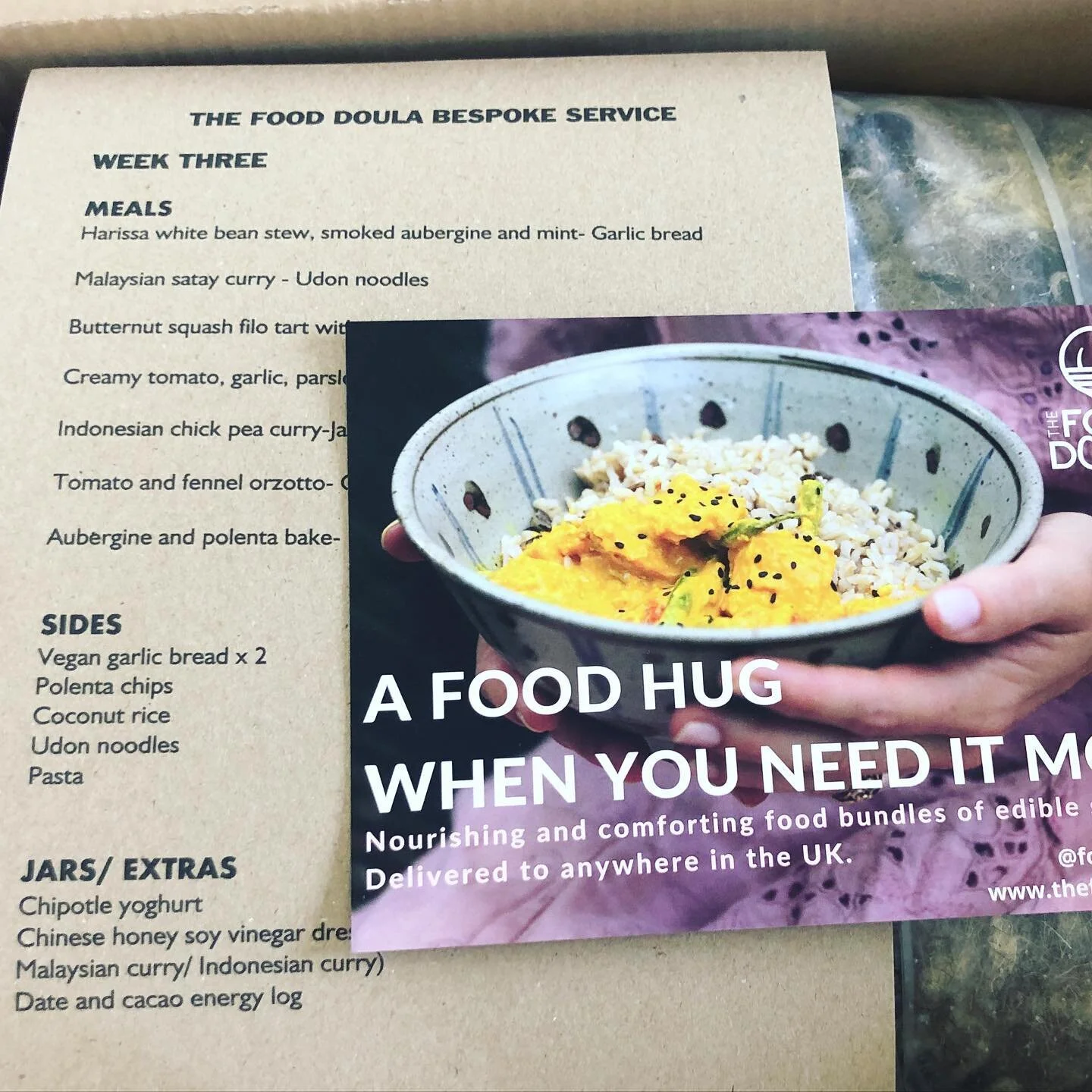 NEEDING A FOOD HUG. We all need that sometimes&hellip; In 2018 I set up the food doula to support those needing edible support. The food company focussed on loving function, not just filling a hole. 

When time is tight and times are tough, for whate
