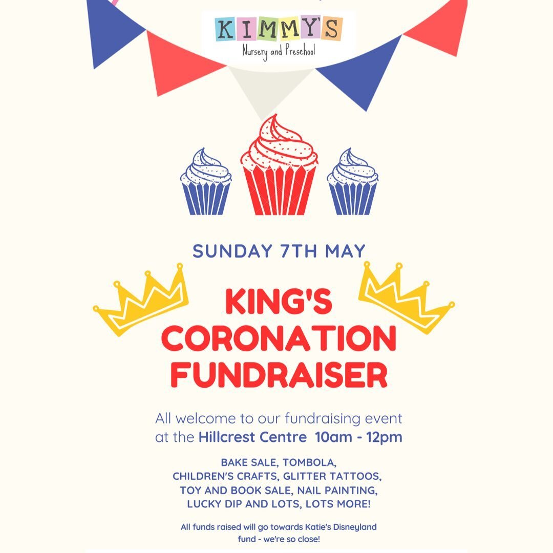 It&rsquo;s the King&rsquo;s Coronation Fundraiser at Kimmy&rsquo;s Nursery here at Hillcrest today. 

Come and join in the fun from 10am-12pm. 👑