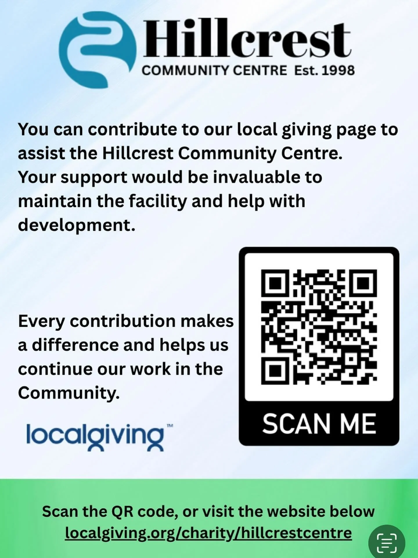 Local Giving
Give today to support your community!