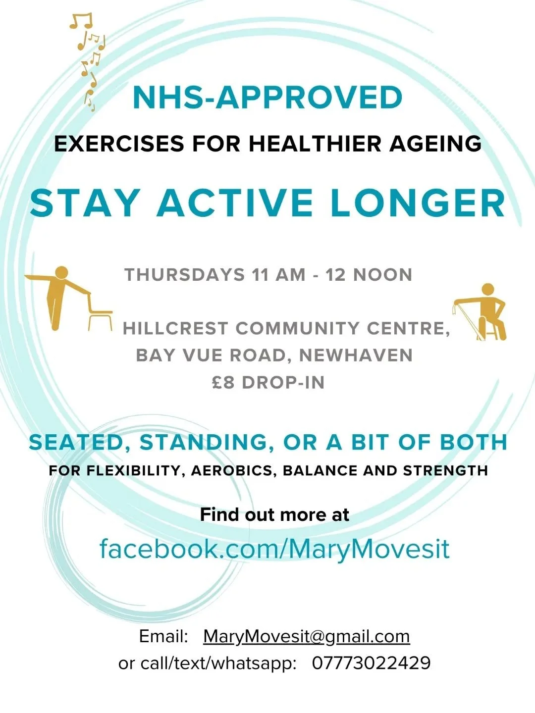 Join Mary every Thursday at the Hillcrest Centre for gentle exercise that are NHS approved. 
Stay Active Longer 

#hillcrestcommunitycentre #nhsexercise #stayactive #whatsonnewhaven #whatsoneastsussex #health #newhaveninsta #newhaven