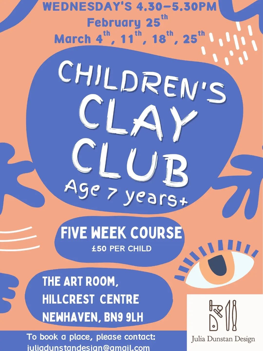 New 5 week junior clay class starting on February 25th 
Age 7+ 
&pound;50 pp for the course 

#hillcrestcommunitycentre #whatsonnewhaven #whatsoneastsussex #childrensclayworkshop #childrenscreativity