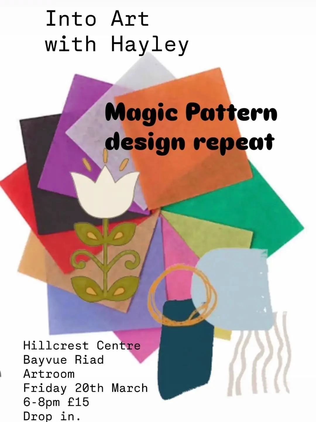 Join Hayley for an evening specialising in the repeating pattern and design.
Friday 20th March 
6.00pm -8.00pm 
&pound;15.00 pp 
No need to book 

#hillcrestcommunitycentre #whatsonnewhaven #whatsoneastsussex #artclasses #artworkshops