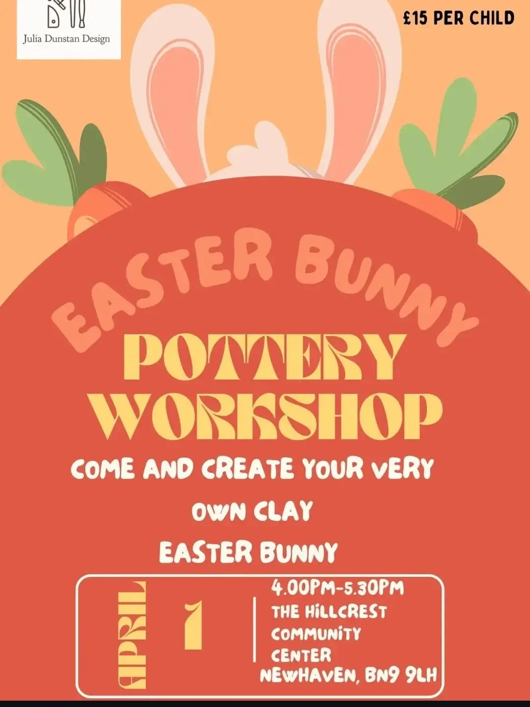 Looking for a fun creative activity this Easter then bring your little ones along to this hands on clay bunny making workshop. 🐇🐇

Children will enjoy making their very own clay bunny to take home.

🐇&pound;15 per Child 
🐇Wednesday 1st April 
🐇4