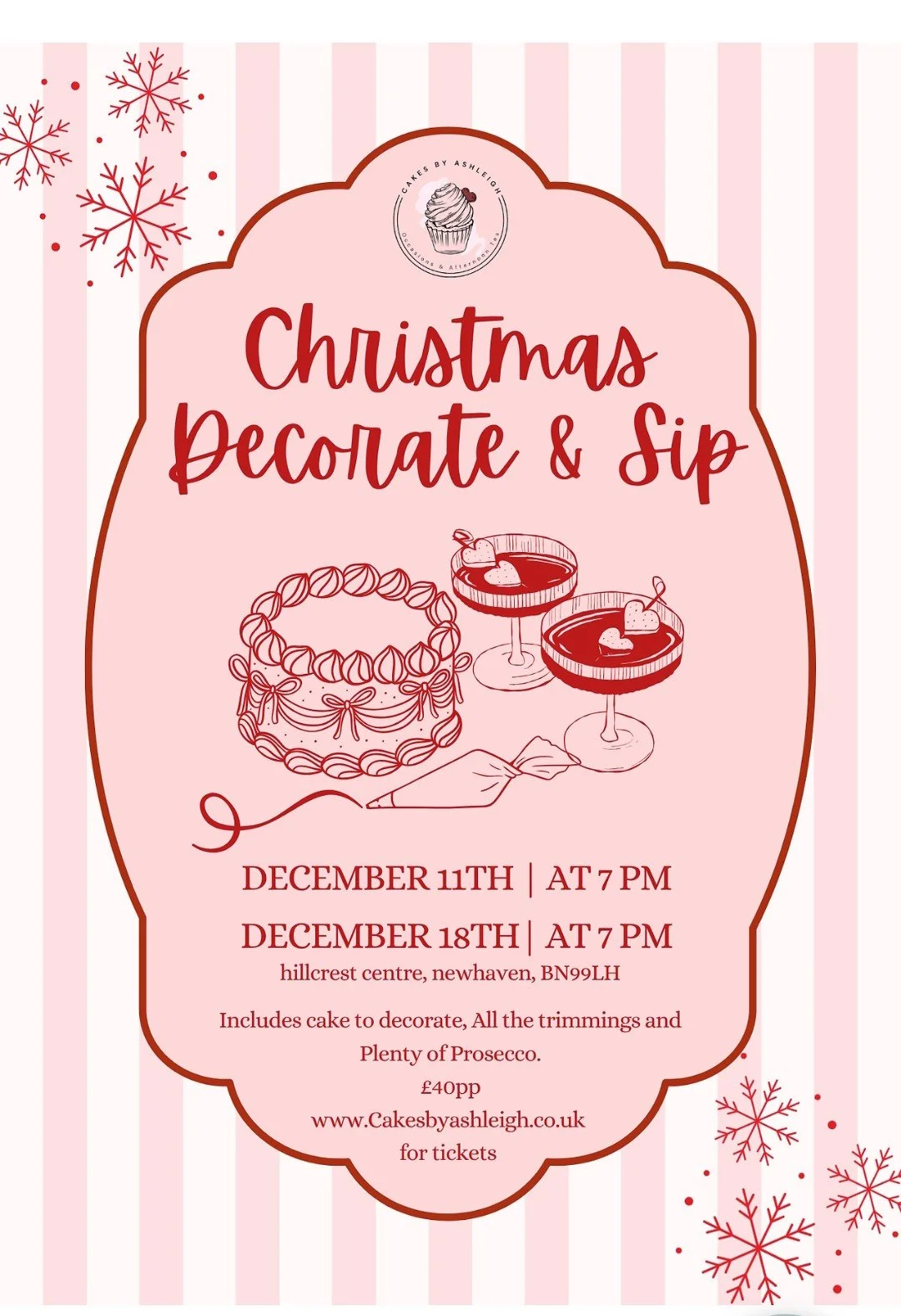 🎄Christmas Cake Decorate &amp; Sip🥂
