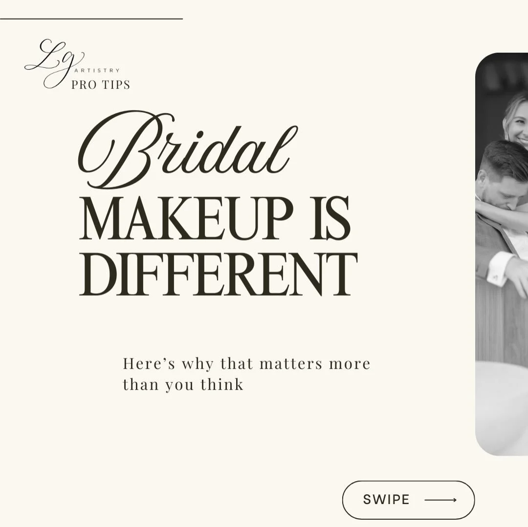Bridal makeup isn&rsquo;t just &ldquo;event makeup.&rdquo;
It&rsquo;s designed for longevity, photography, lighting, emotion, and movement.

What works for dinner, a night out, or even a special event doesn&rsquo;t always translate on camera or last 