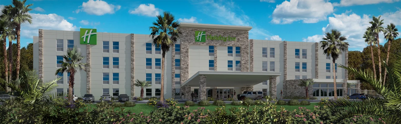 exterior 3d architectural rendering of a hotel in tampa, fl