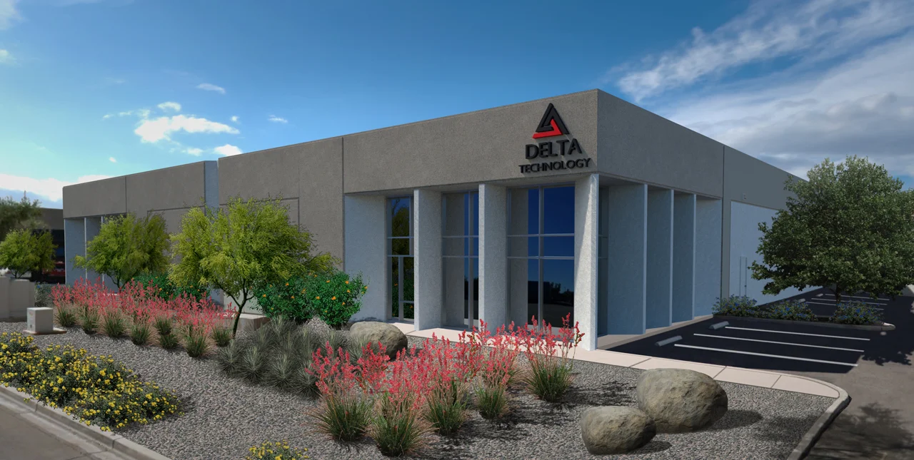 exterior 3d architectural rendering of an office building in tempe, az