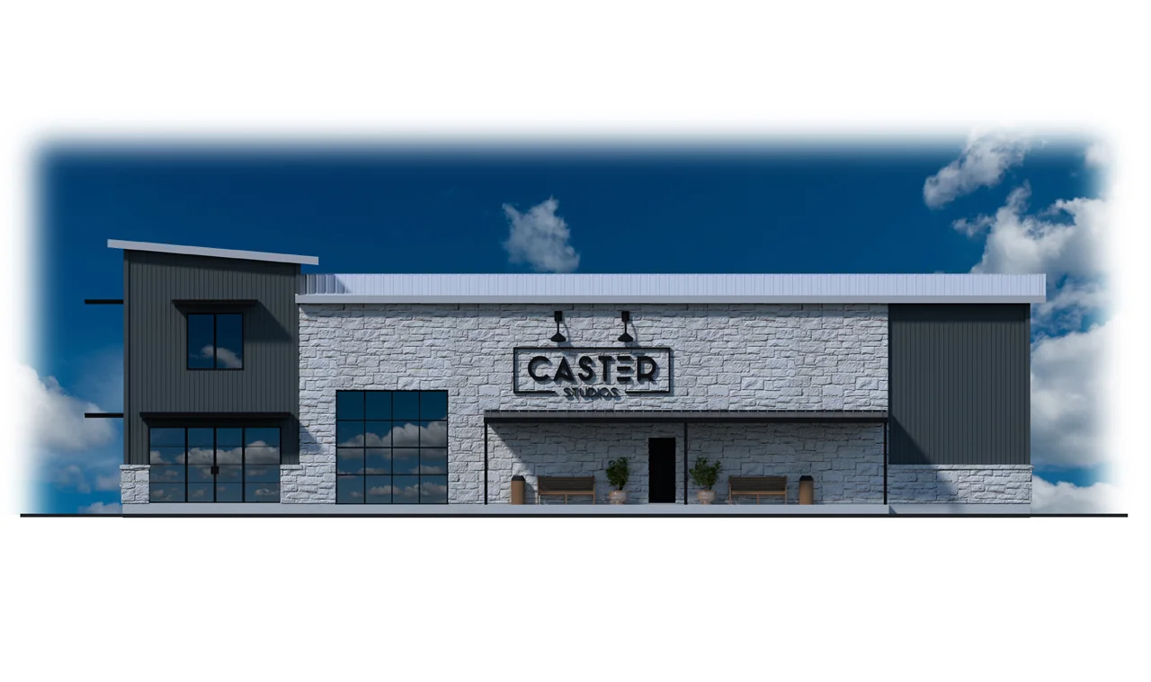 exterior architectural rendering of a studio in dripping springs, tx