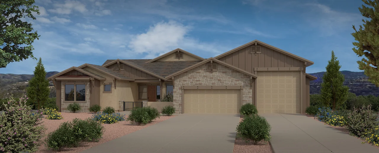 exterior architectural rendering of a house in prescott, az