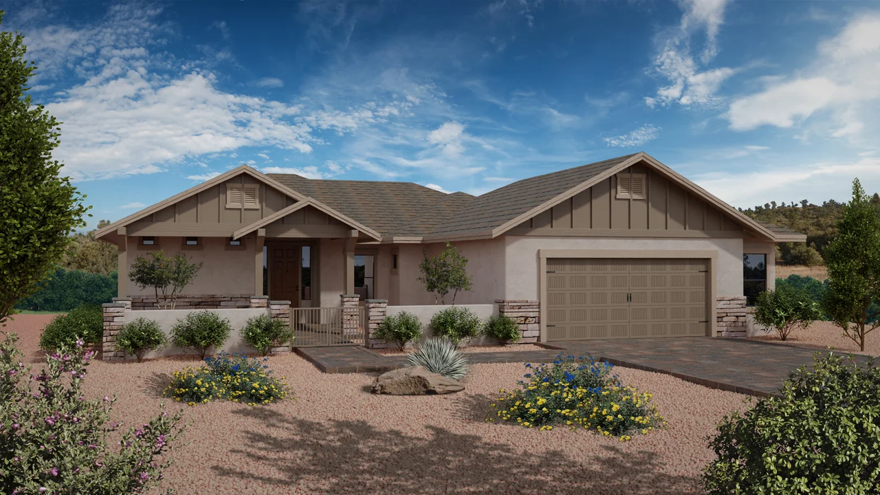 exterior architectural rendering of a house in prescott, az