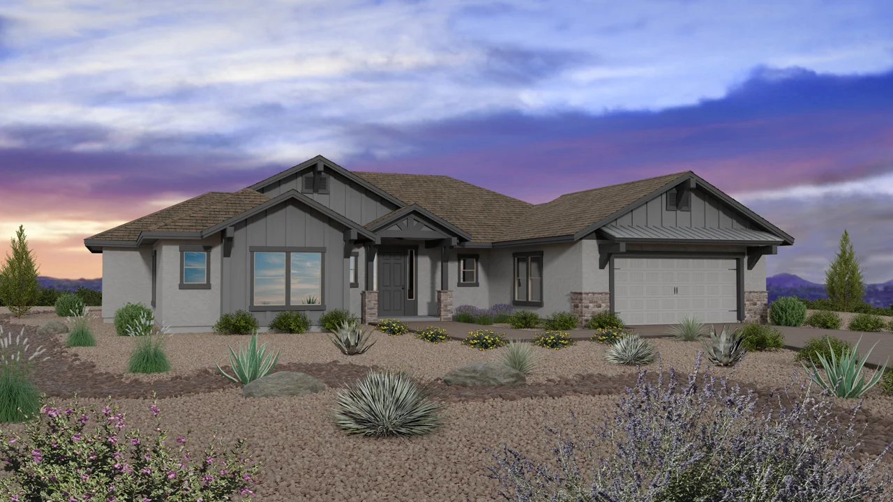 exterior architectural rendering of a house in prescott, az