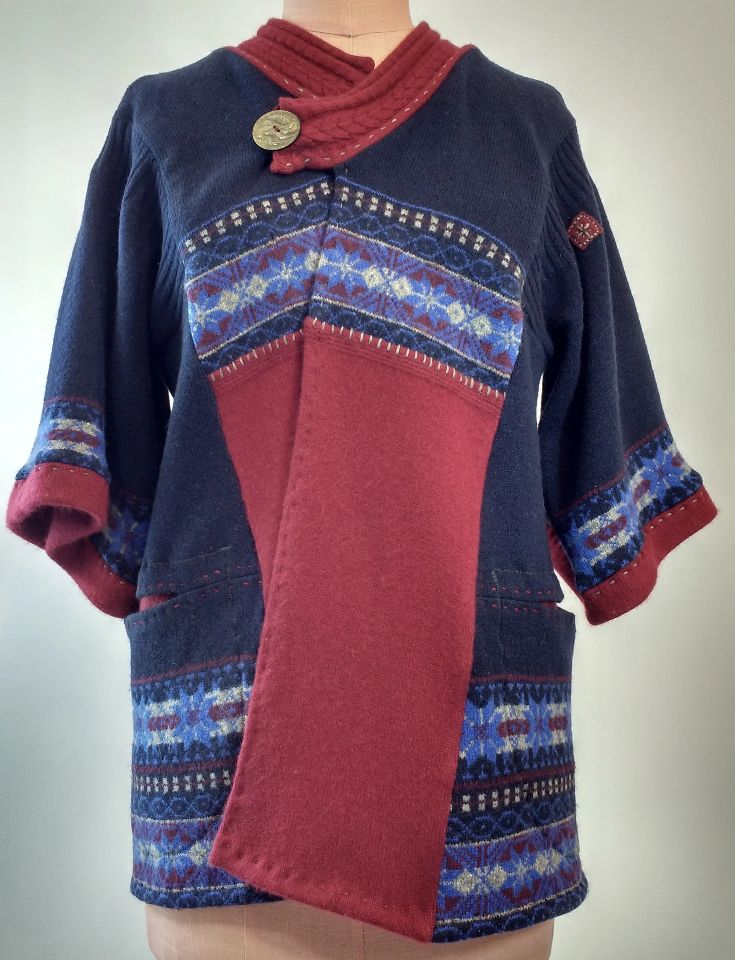 refashioned wool and cashmere cardigan