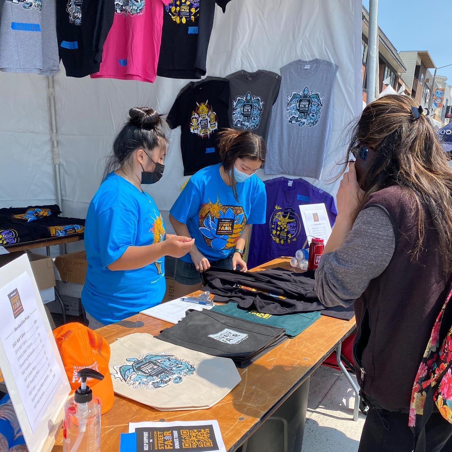 Help support the Nihonmachi Street Fair and purchase our 47th Annual NSF T-shirts. This year&rsquo;s t-shirt was designed by @higante15 Available at the NSF Booth on Post &amp; Buchanan❤️ Our NSF volunteers are ready to assist you! #nsf