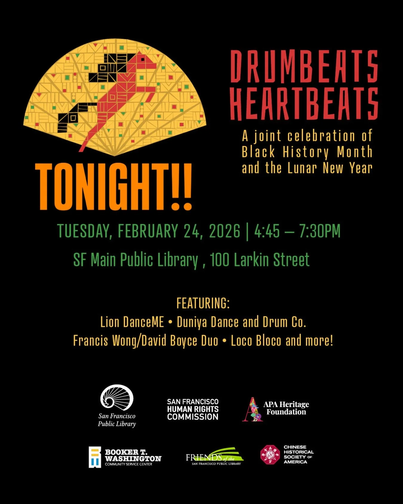 Join us TONIGHT at the S.F. Main Public Library 
Drumbeats, Heartbeats: Communities as One! See link in bio to register!

Repost from @humanrightscommissionsf
&bull;
In just ONE WEEK! we will celebrate Drumbeats, Heartbeats: Communities as One. Be pa