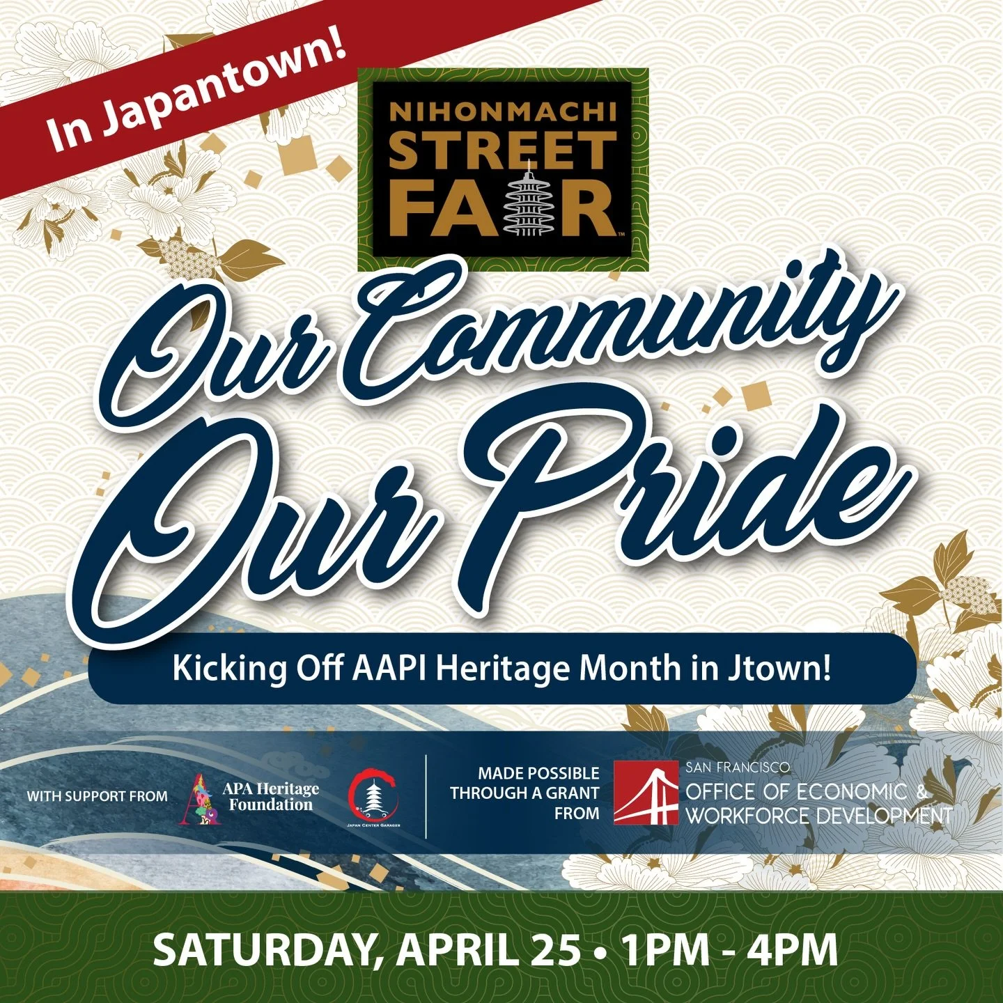 Celebrate AAPI Heritage Month with us in Japantown! 🌸✨

This Saturday join the Nihonmachi Street Fair for our &ldquo;Our Community Our Pride&rdquo; pop-up. Enjoy live performances from our city&rsquo;s diverse AAPI communities and help us celebrate 