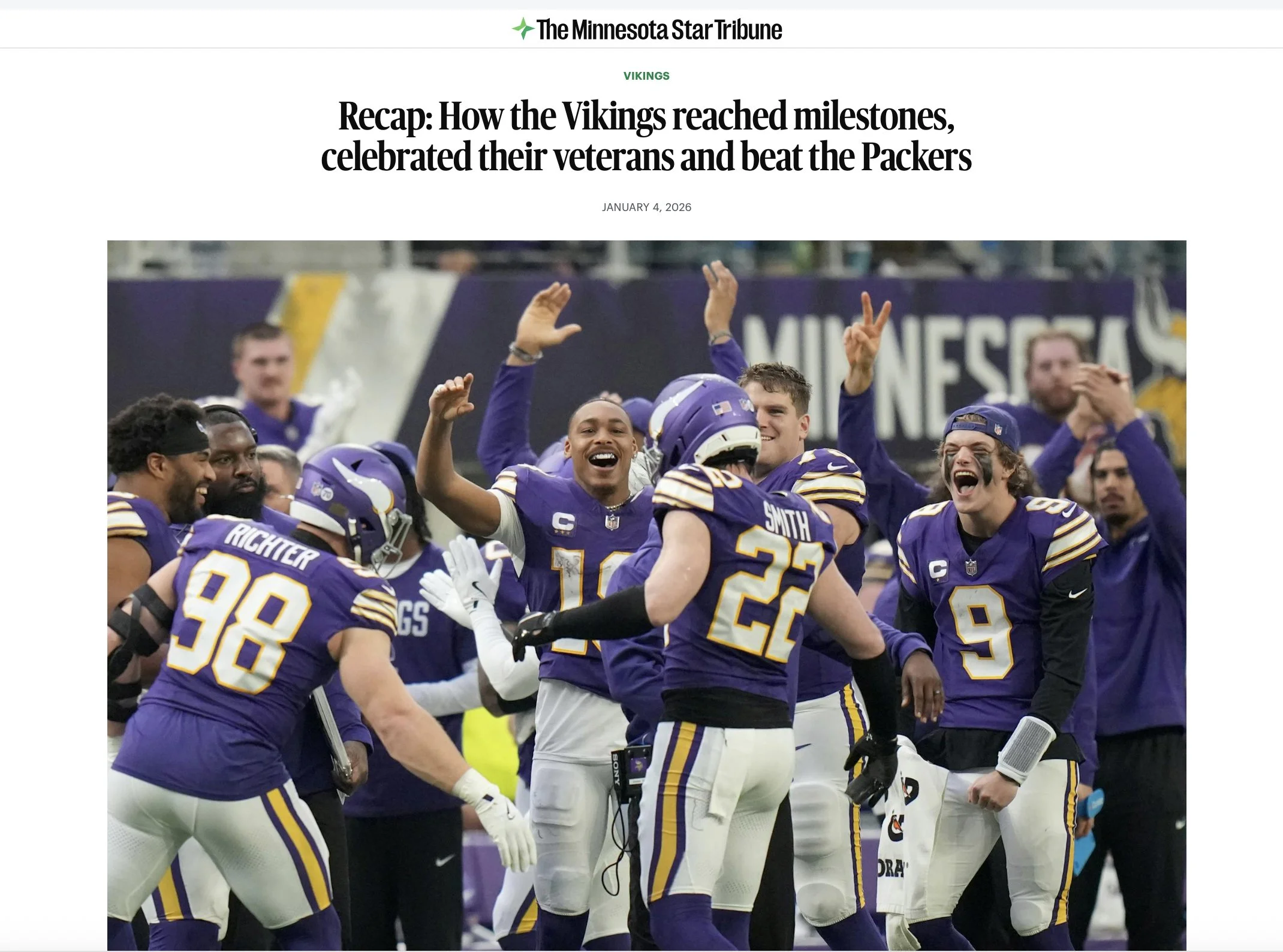 Vikings game live blog