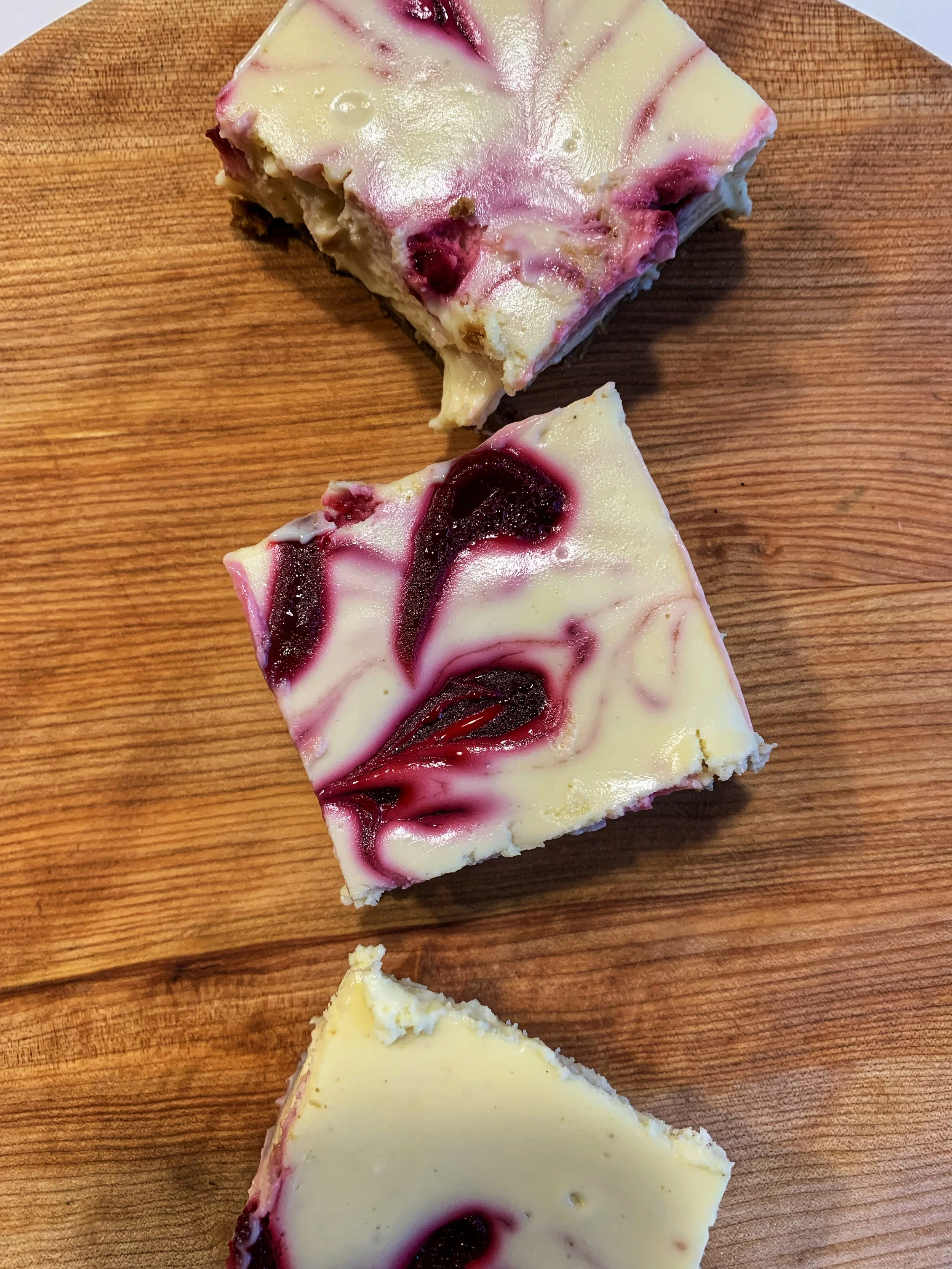 Cranberry Ginger White Chocolate Cheesecake Squares