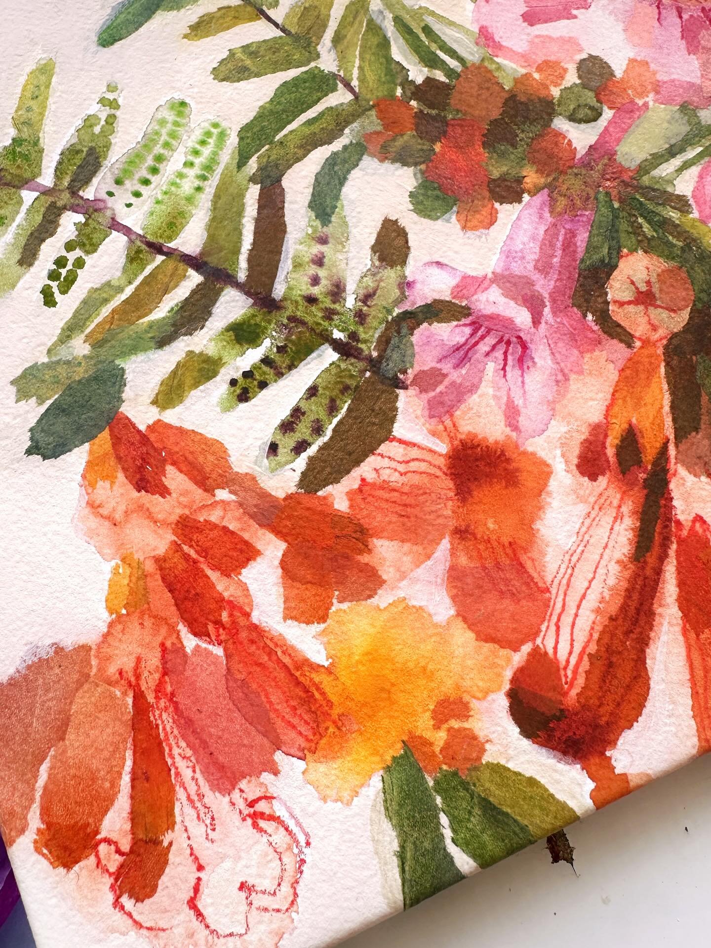 Snippets of canvas no.3 in this collection. 

#watercolorflowers #collageonpaper #watercolourpaintings #floralpainting