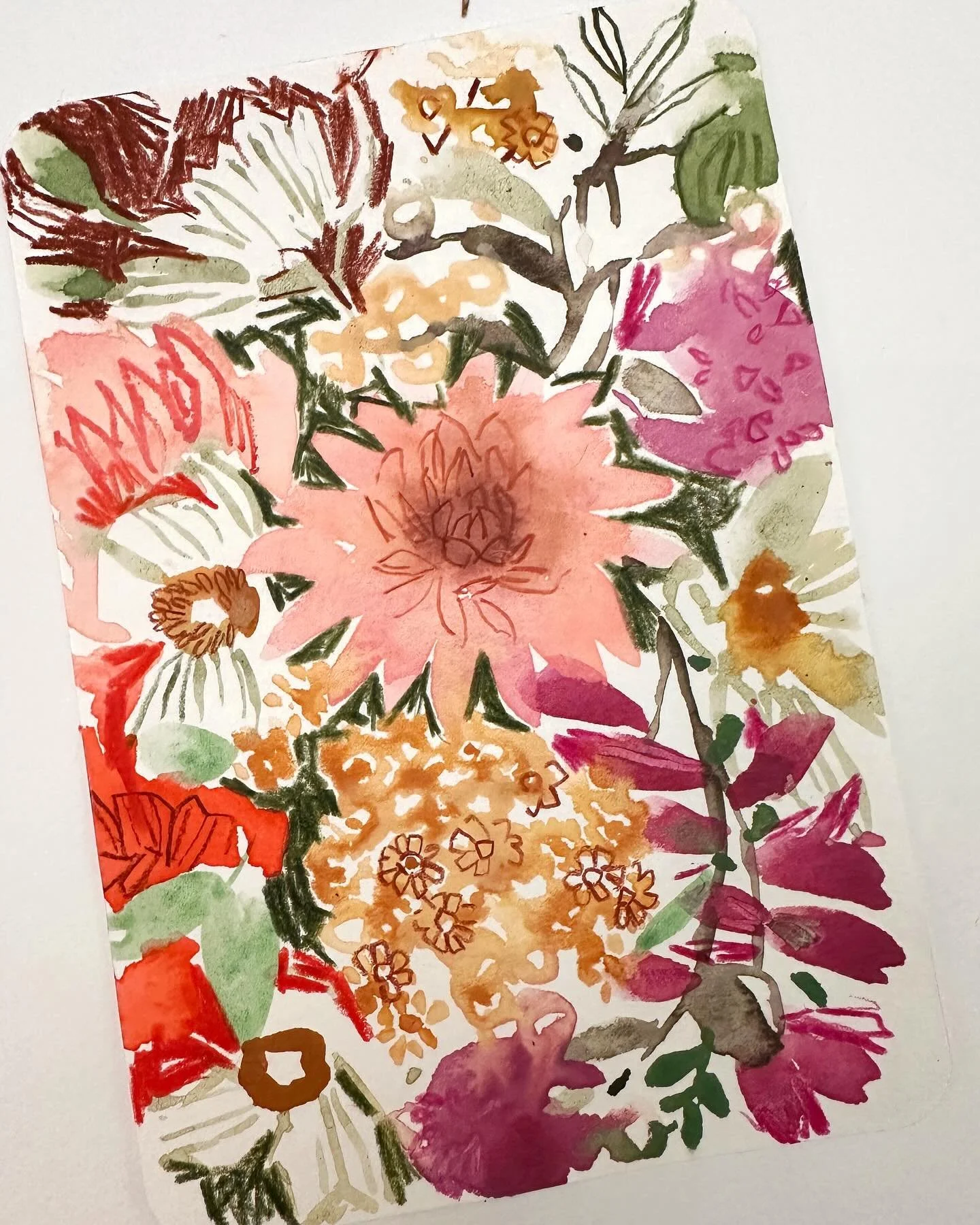 Painted these a while back on @hahnemuehle_uk watercolour postcards. Going to do a few more. It&rsquo;s a nice way to work quickly and loosely. 

#floralsketch #abstractfloral #abstractflowers #loosefloral