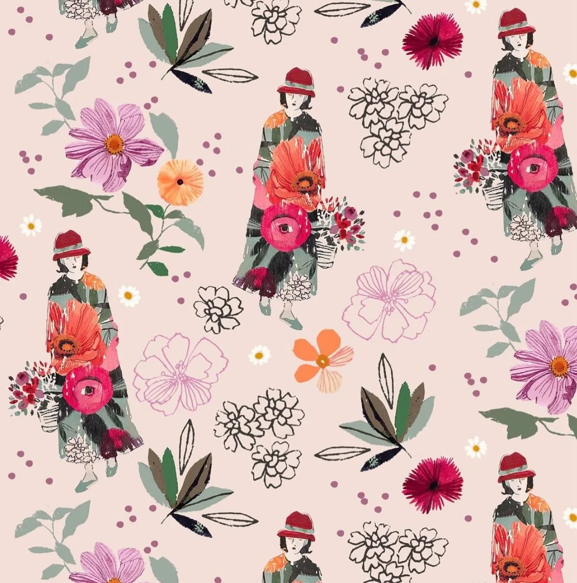 A pattern! It&rsquo;s been a while. I&rsquo;m launching another round of Create Collections next week (my super popular online course where I teach you how to creative a cohesive, commercial body of artwork) so keep your eye on your inbox.

#fabricco