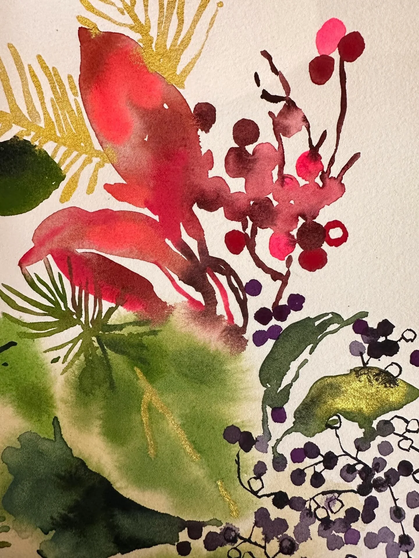 A quick post of some watercolor bleeds from my winter foliage paintings. 

#watercolorblooms #botanicalwatercolor