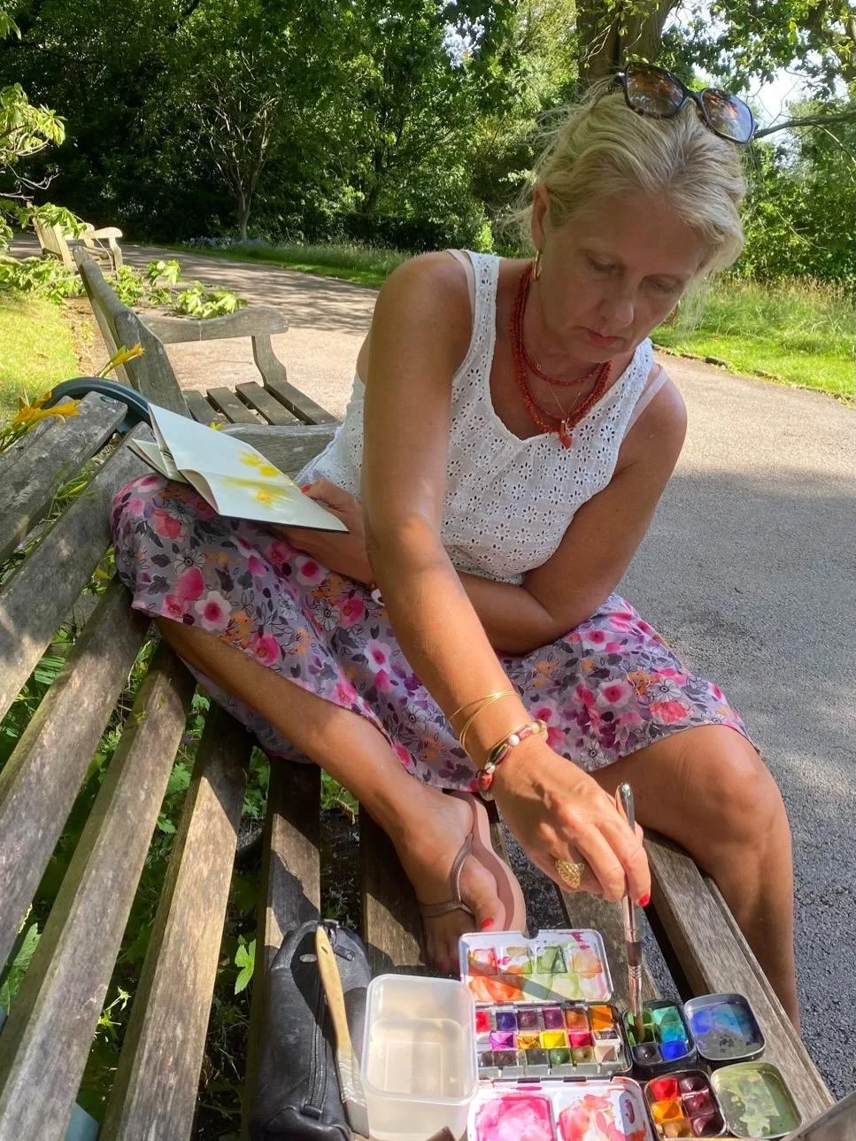 This was a great day out with my Mom. We went to Birmingham Botanical Gardens. I used to love going there as a kid. There was a talking miner bird that I&rsquo;d chat to for ages. I managed a final page in my concertina sketchbook before coming back 