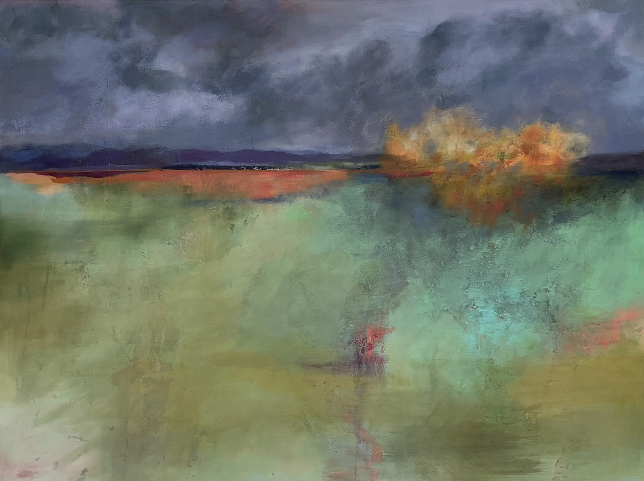  Going Home,   acrylic mixed media on canvas   2024  48x60”   Sold 