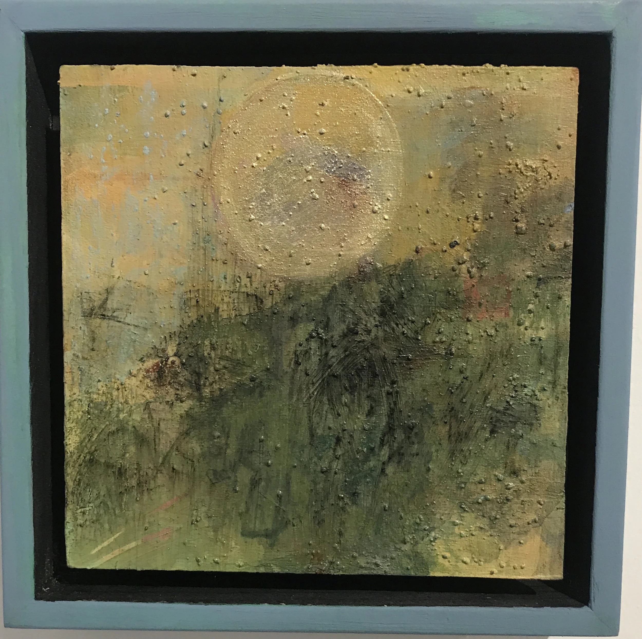  Ephemera 6  Acrylic mixed media  9x9” framed  2023  $3500. MXN or dollar equivalent 