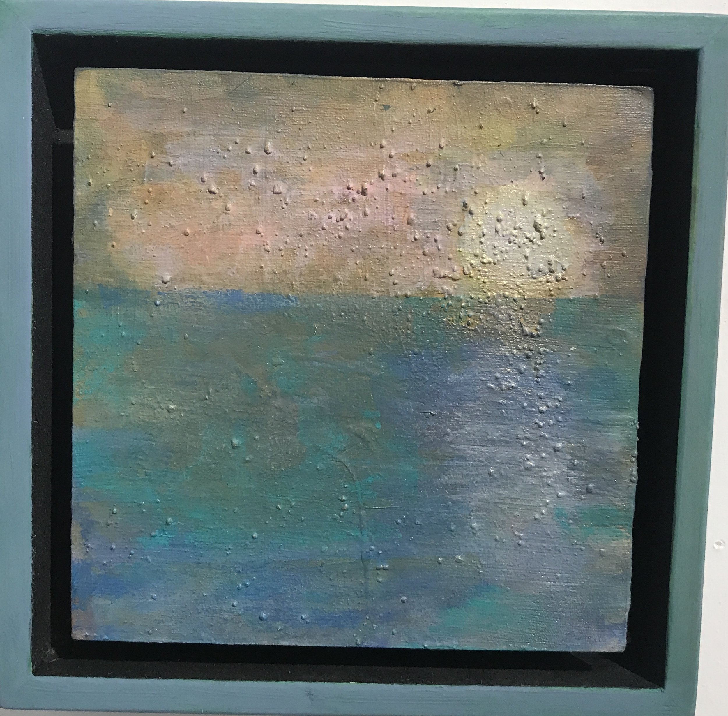  Ephemera 9   Acrylic mixed media  9x9” framed  2023   $3500. MXN or dollar equivalent 