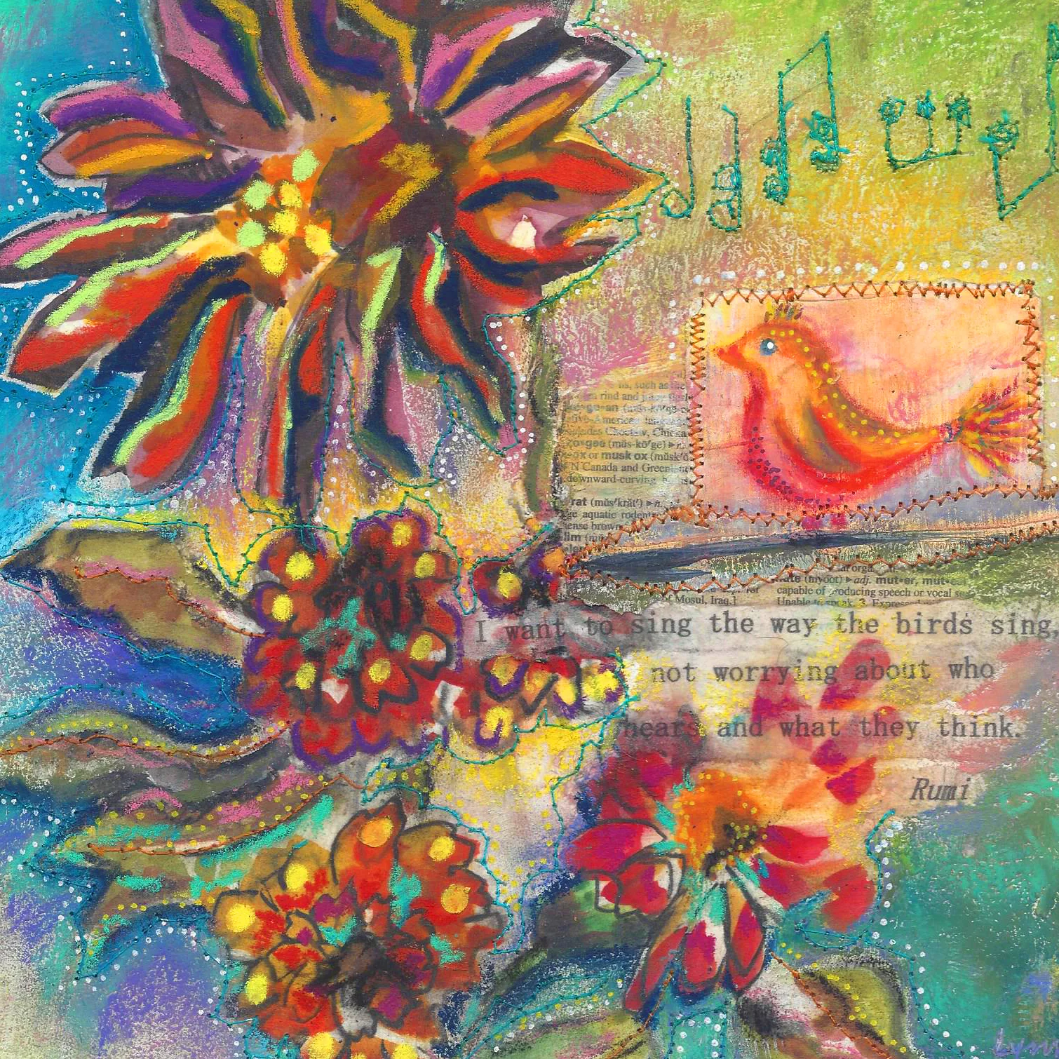 bird song-8x8 multimedia-cradled board.jpg