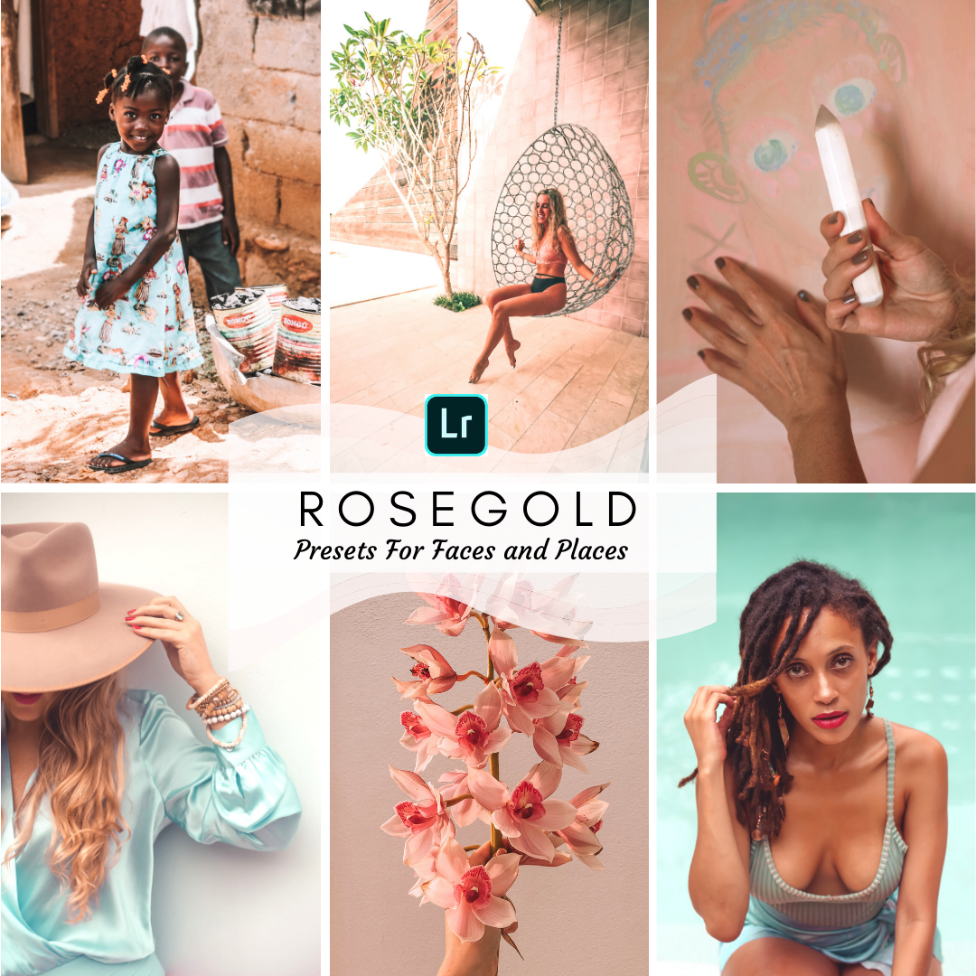 Rose Gold Lightroom Mobile Presets Edit Photo Filter Modern Look Instagram feed 