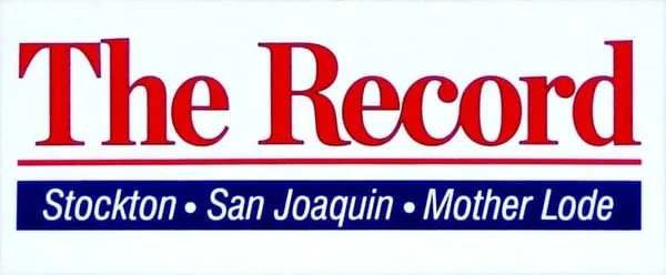 Logo for The Record newspaper featuring the names of Stockton, San Joaquin, and Mother Lode.