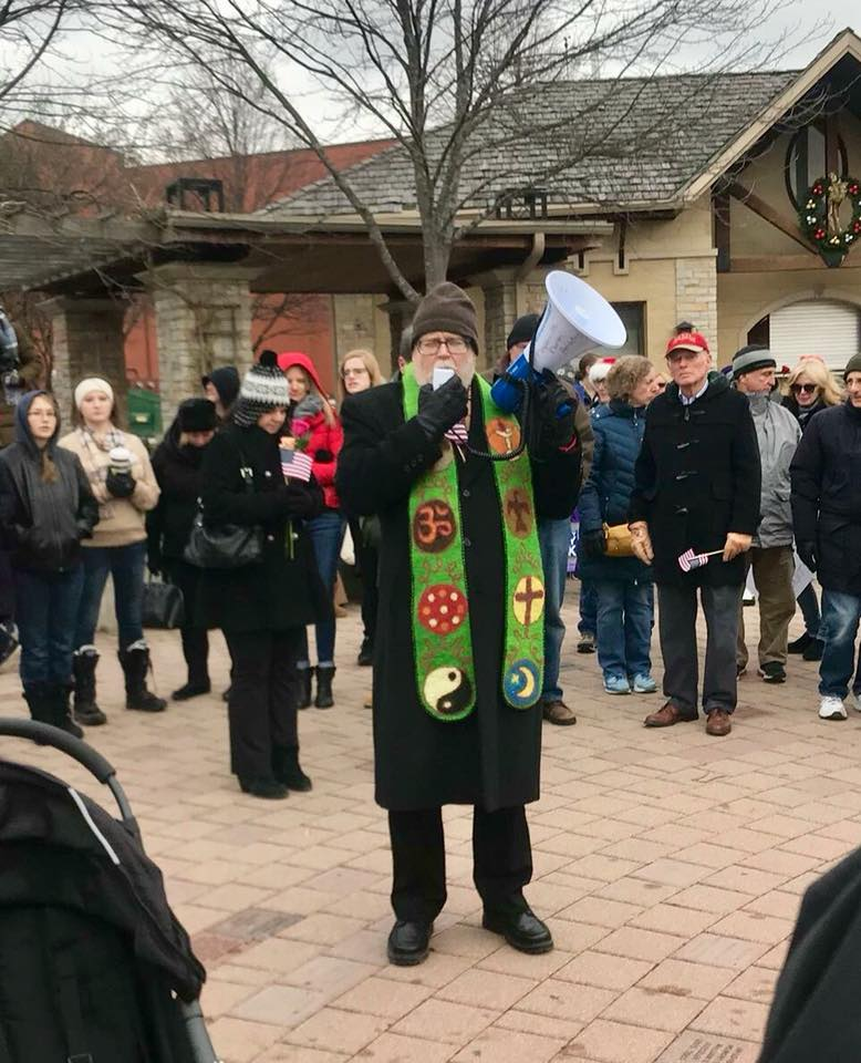 Offering the blessing for the Interfaith Walk, Naperville 2018