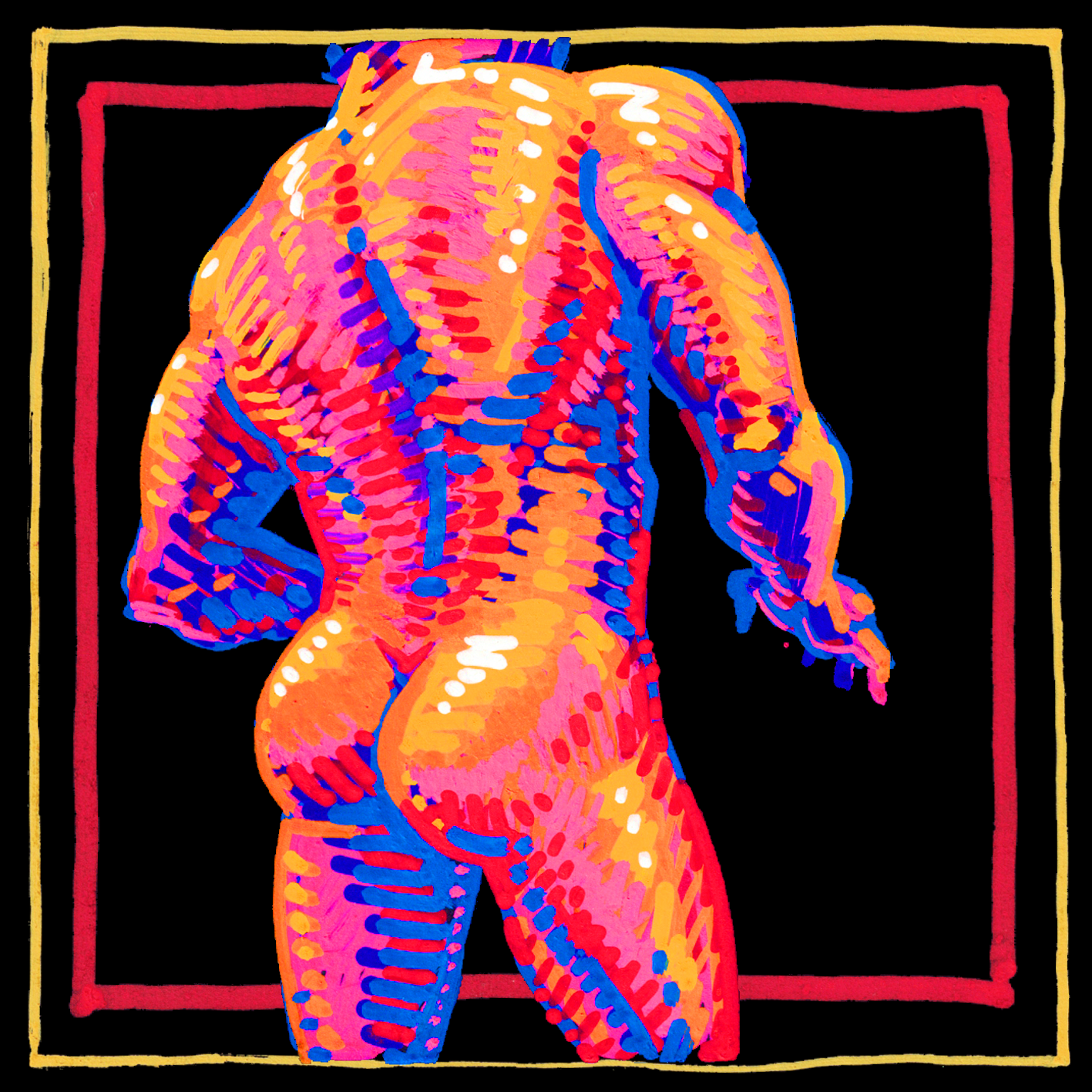 Neon Beefcake Sticker