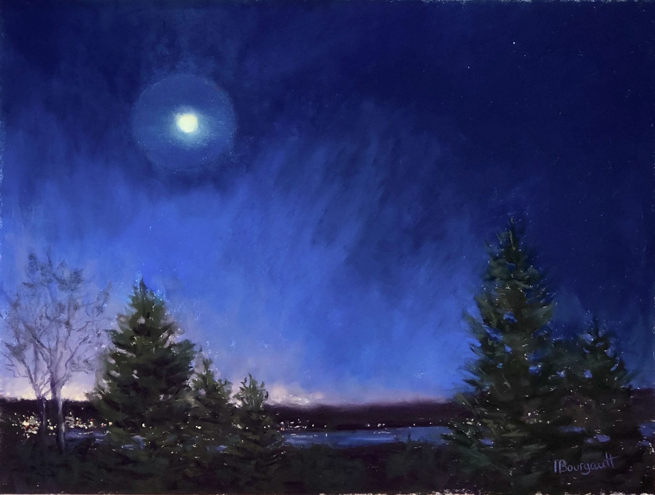 Halo de lune par temps très froid