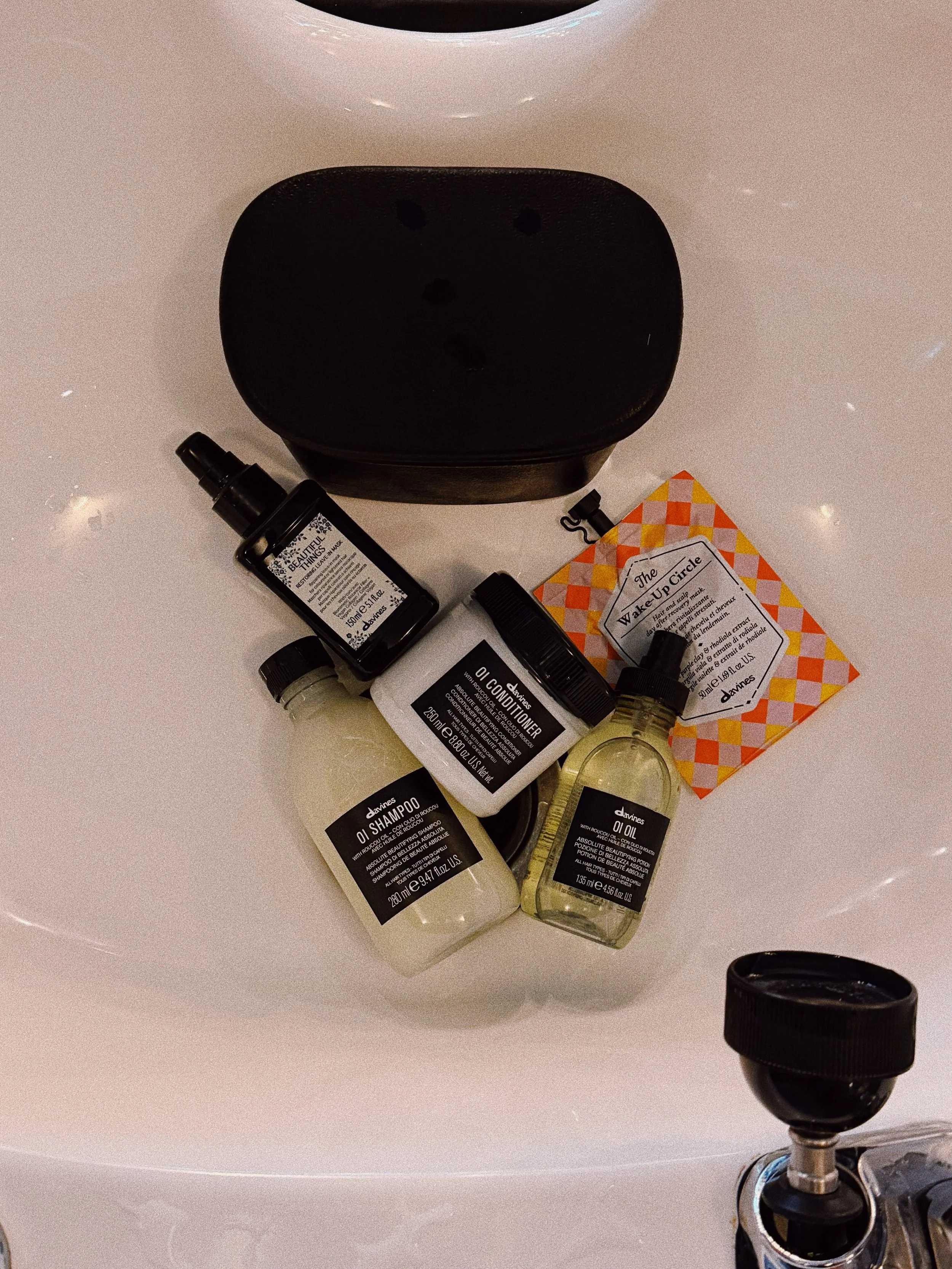 In good company with @davinesofficial ✨🫧
&bull;
&bull;
&bull;
Grab yours at your next appointment 🖤