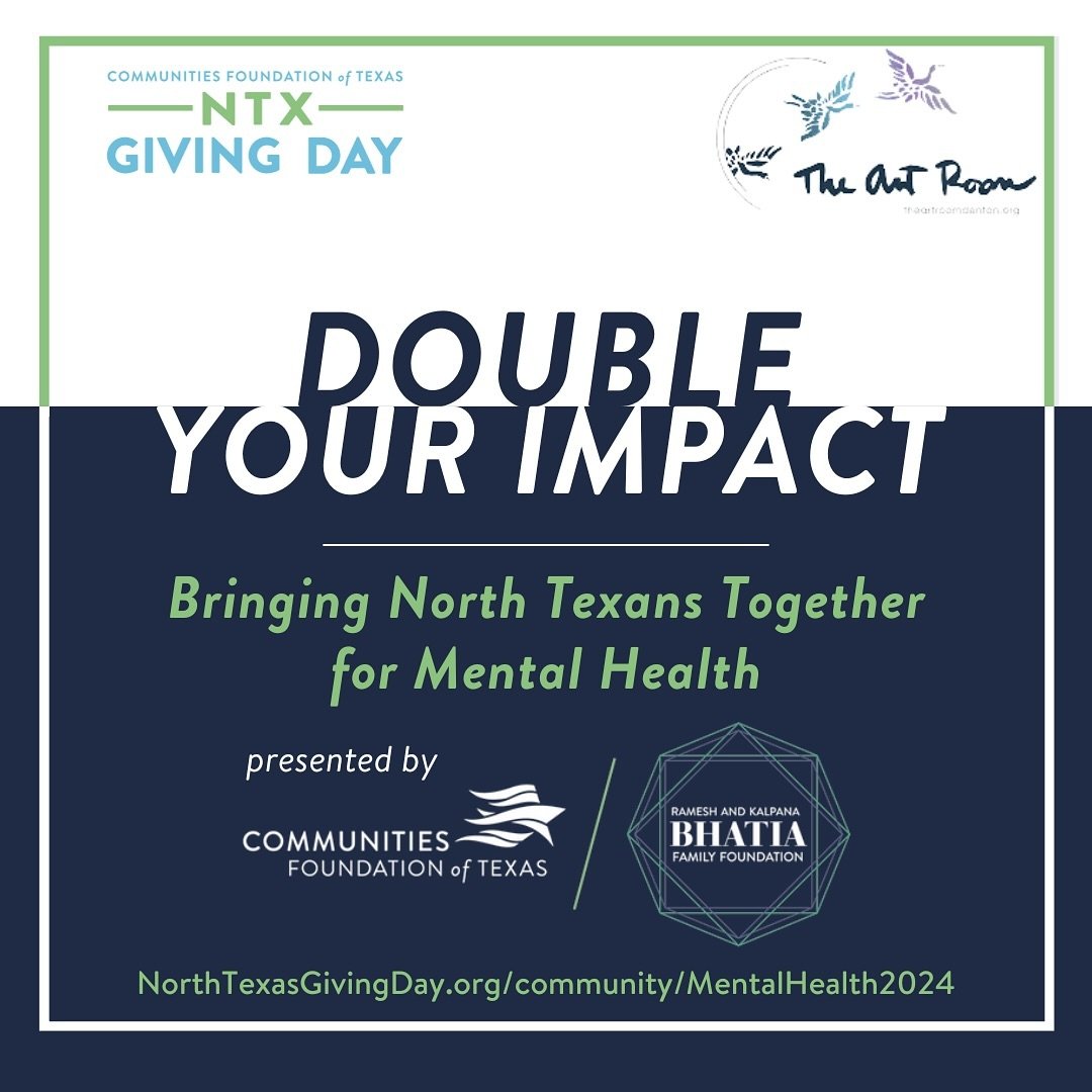 Double Your Impact! 🫶🏼💚🫶🏼

In alignment with Mental Health Awareness Month, from May 1 to May 15, all donations made on the North Texas Giving Day (@NTXGivingDay) platform will be matched 100%, until we reach $50,000. We ask that you support The