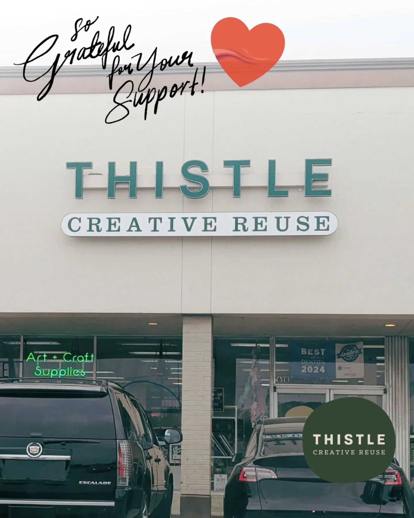 We&rsquo;re so grateful to @thistlecreativereuse .

Longtime supporters, Thistle recently donated $300 to The Art Room for &ldquo;extra monetary donations from tokens from material donors.&rdquo; Thank you to Thistle and to people who donated items t