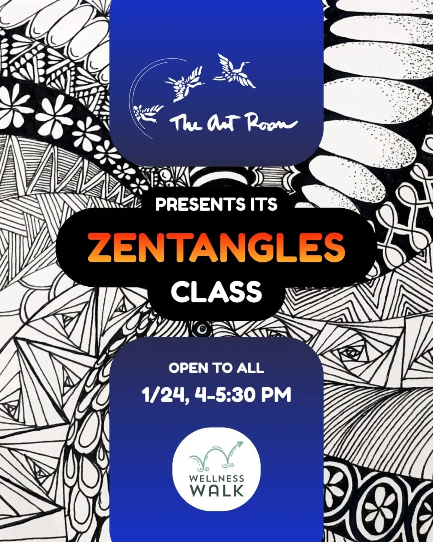 Next Saturday we're a stop on @dentonmsa's Wellness Walk! Join us 1/24 from 4-5:30pm for our zentangles class--all are welcome! 

✏️ Zentangles are a meditative drawing method to create beautiful images while focusing on the meditative process rather