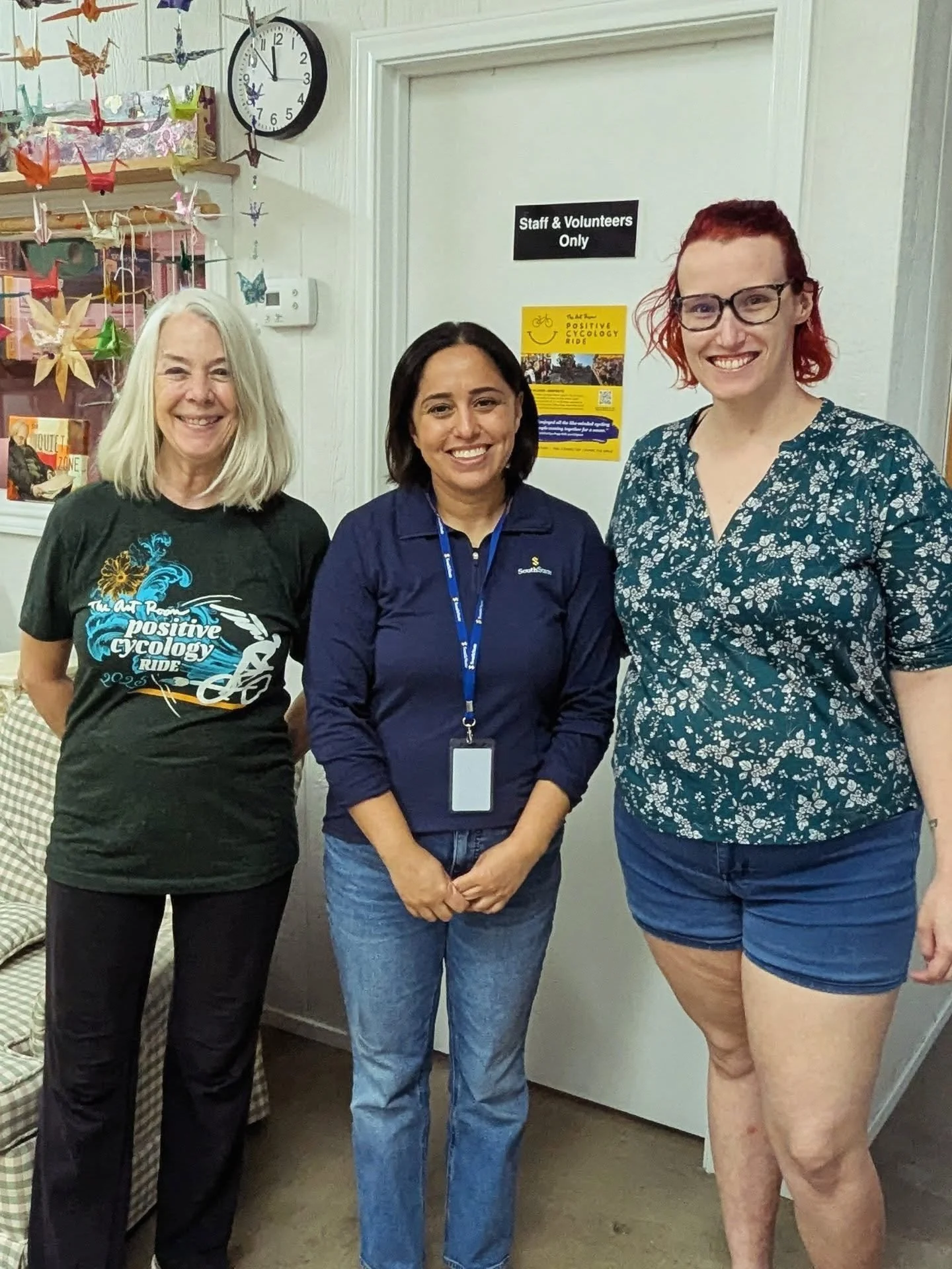 So grateful to the title sponsor of our May 16 Positive Cycology Ride, @southstatebank ! 

We were delighted to meet this morning in preparation for our upcoming ride -- 📷: Art Room Executive Director Marlys Lamar, Vice President Branch Manager Adri