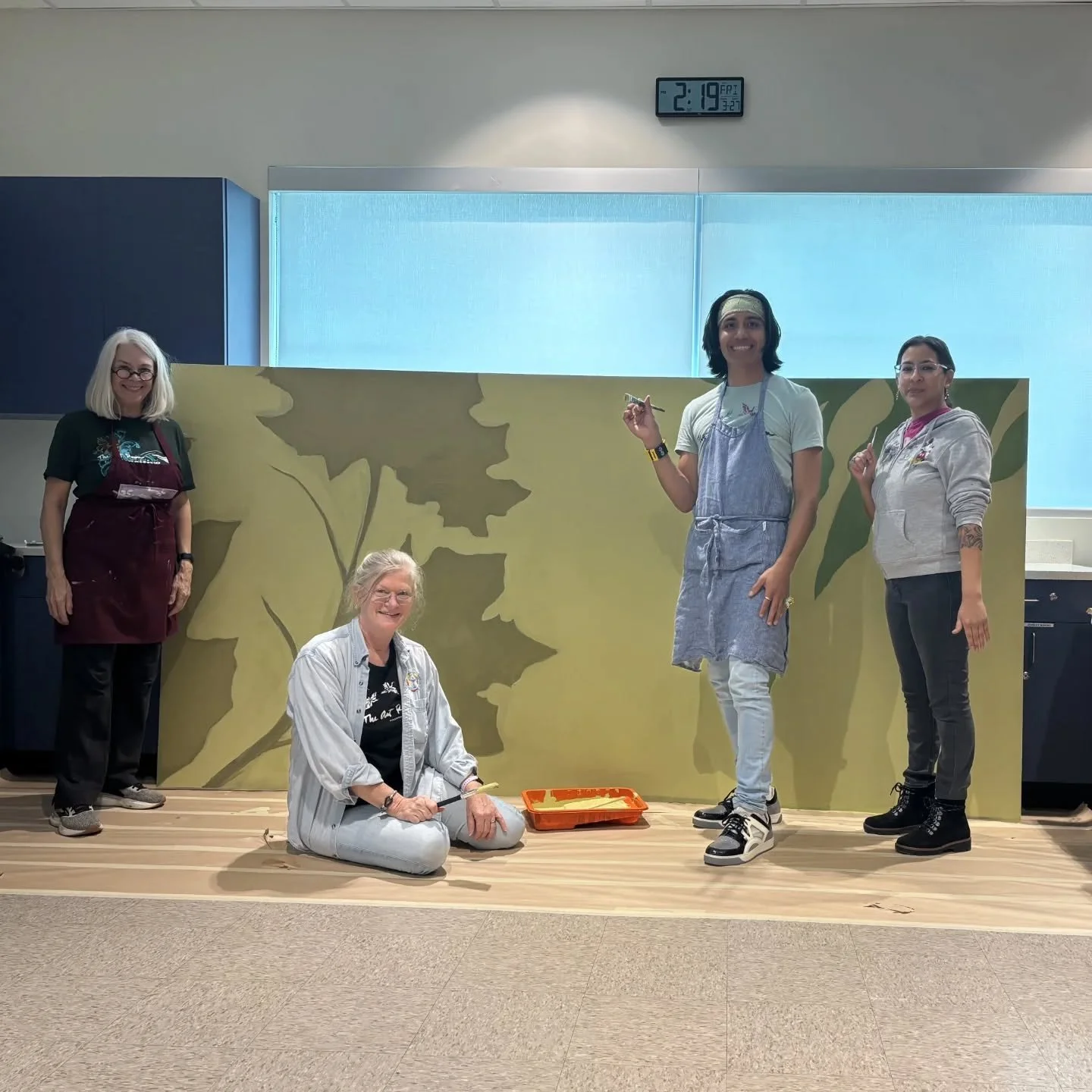 Last Friday volunteers from The Art Room went to the American&nbsp;Legion Hall Senior Center to&nbsp;participate in painting a&nbsp;community mural art project. It will be installed at the City of Denton's MLK Center indoors, and compliment the outdo