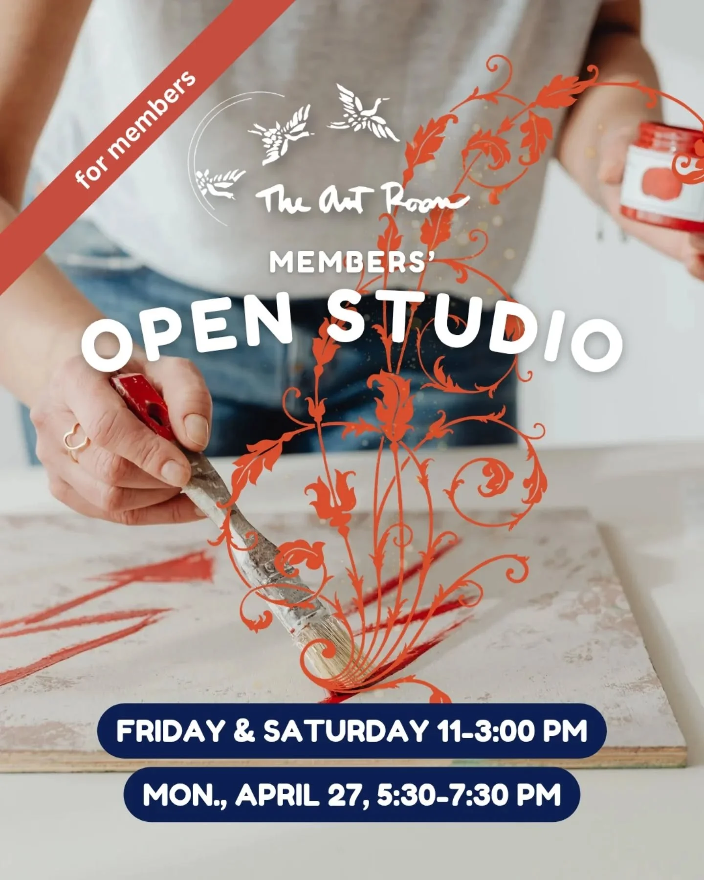 Members, we look forward to seeing you during Open Studio hours! We hope you'll take time for self-care and creativity. 🖌️❤️✨

Fri 4/24, 11-3:00pm
Sat 4/25, 11-3:00pm
Mon 4/27, 5:30-7:30pm