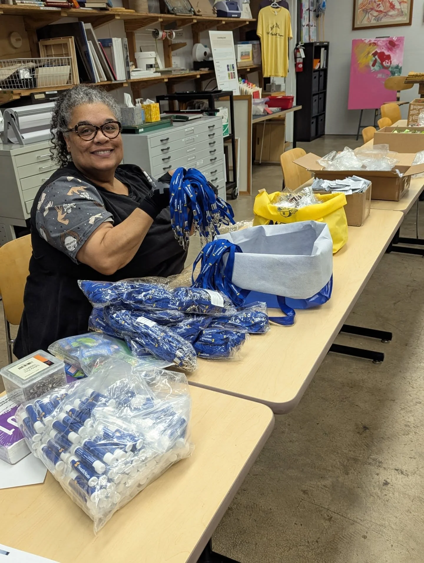 Hard at work today filling hundreds of really cool bags for the registered riders of this Saturday's Positive Cycology Ride fundraiser! We're also really excited to have our ride t-shirt today from the amazing folks at @panector -- it's a great one.
