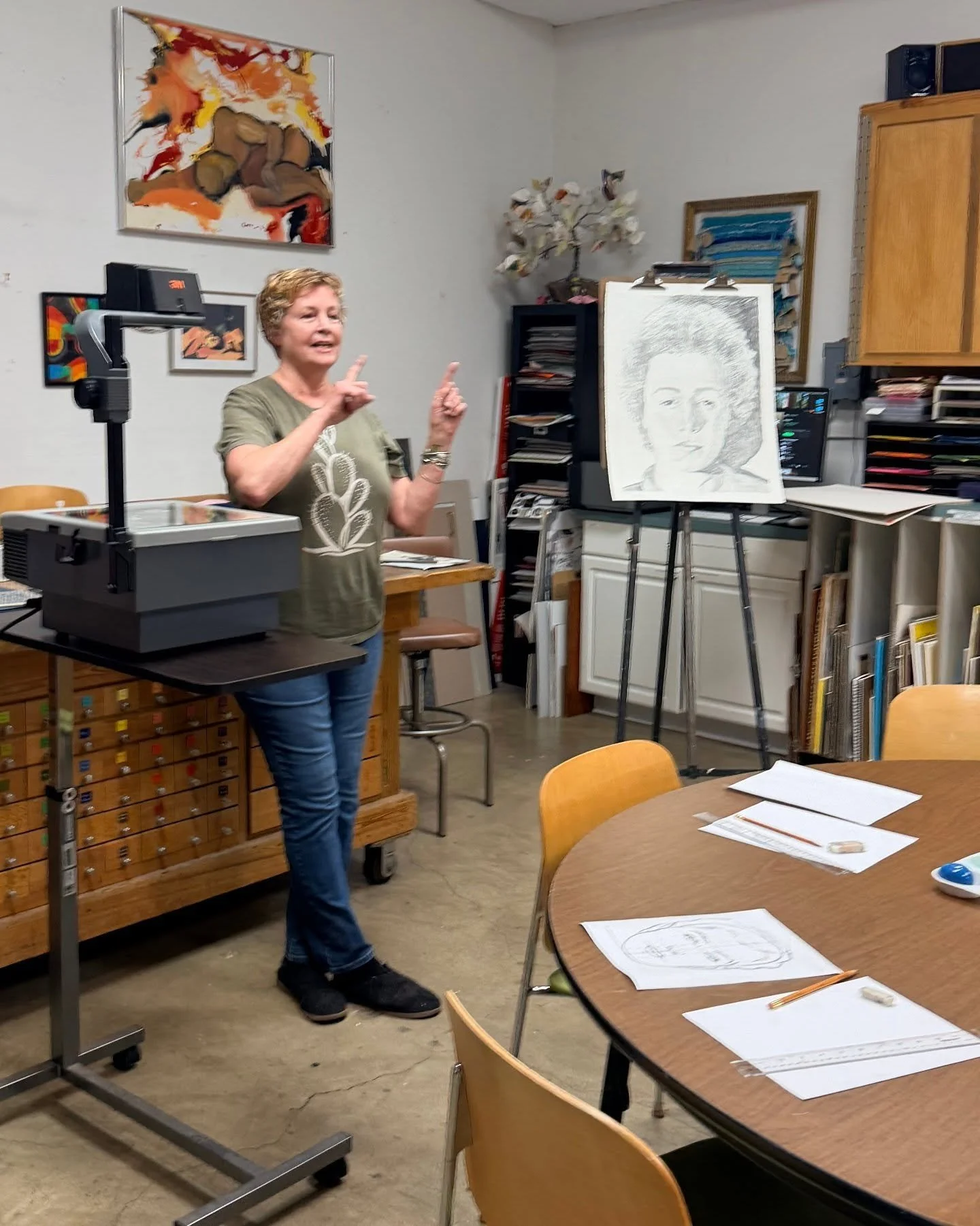 The Art Room had a great June First Monday Makeshop this week! Thank you to Leslie Kregel for teaching attendees about drawing faces.