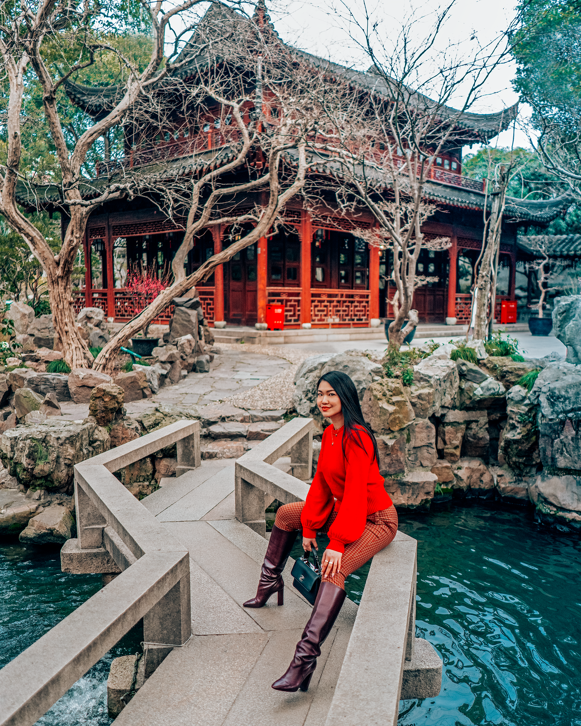 Taking a moment to myself in the serenity of Yu Garden.