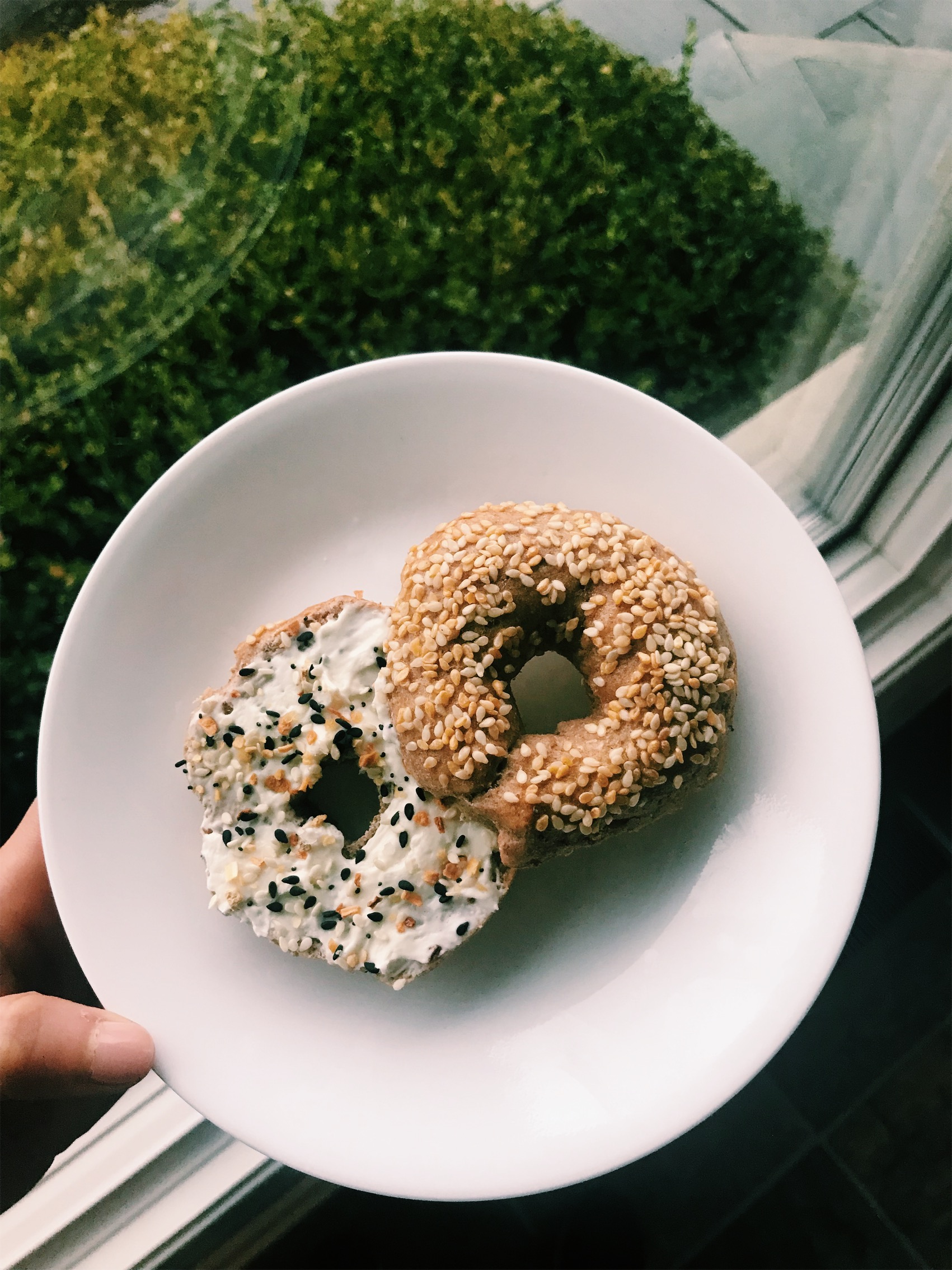 A sesame bagel made with the original whole wheat recipe.