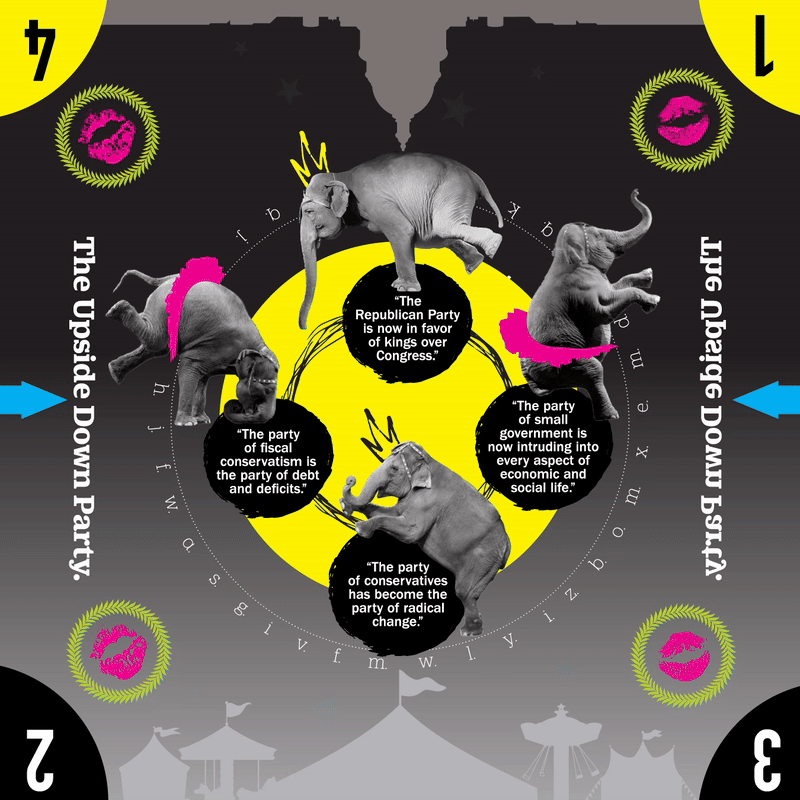  Illustrated quotes from&nbsp;“To The Contrary” Podcast from Charlie Sykes with Justin Wolfers Oct 26, 2025. “Our world is so upside down.” 