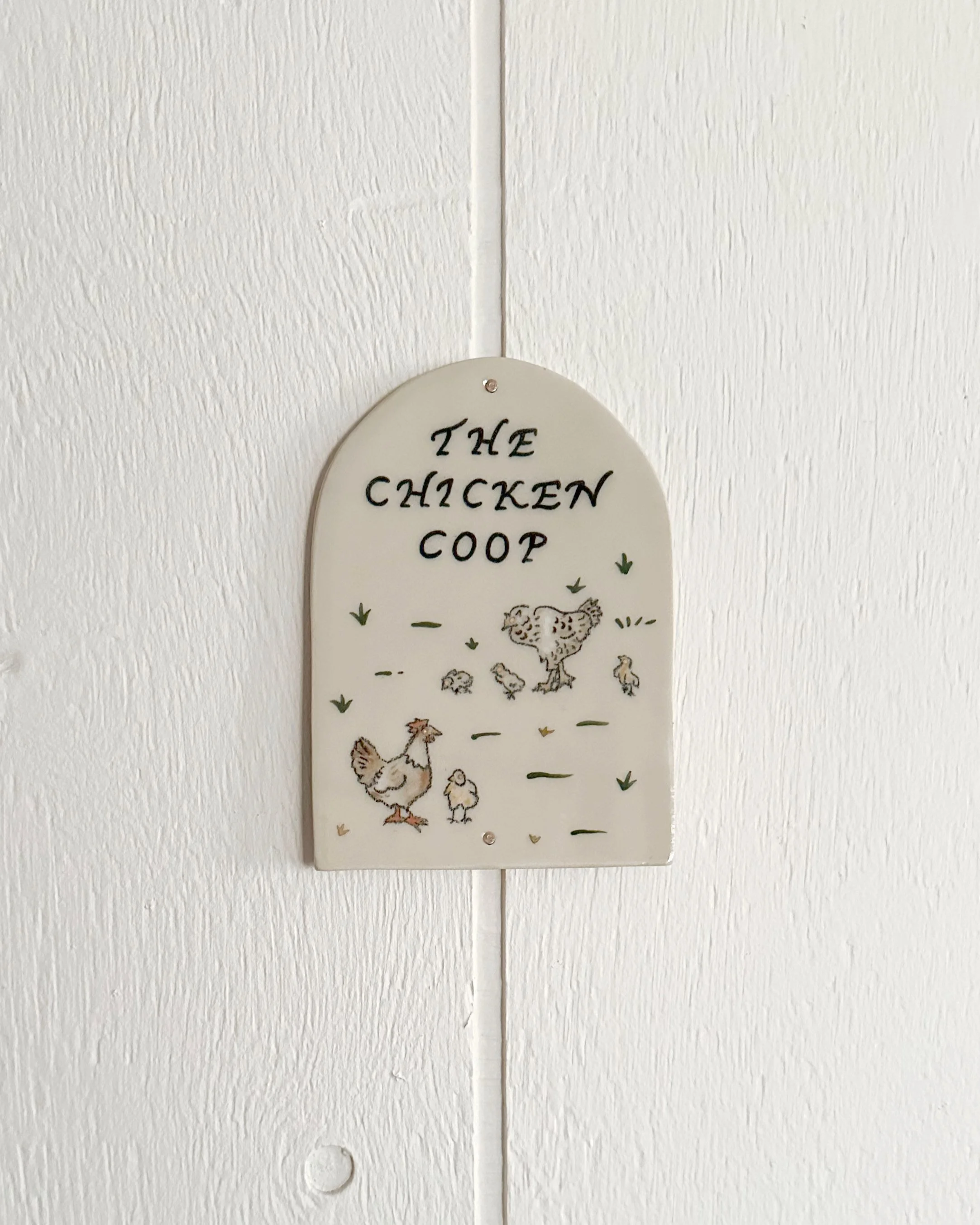 The Chicken Coop Ceramic Sign - Gold Luster Detailing